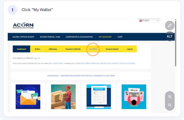 How do I top up my wallet step 1