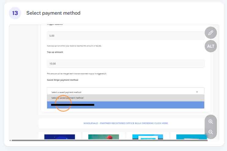 How do I setup auto top up step 13