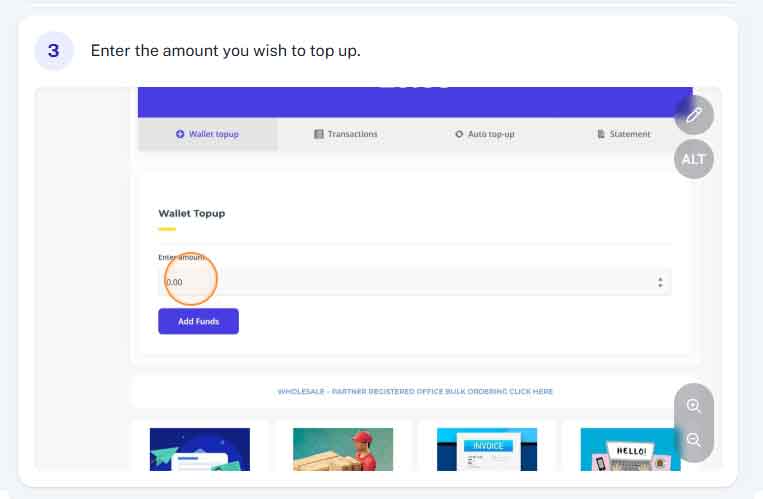 How do I top up my wallet step 3