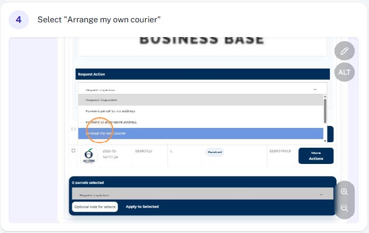 Arrange own courier 4