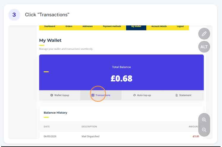 How to view wallet transaction 3