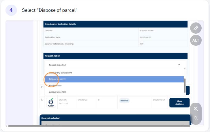 How do I request disposal 4